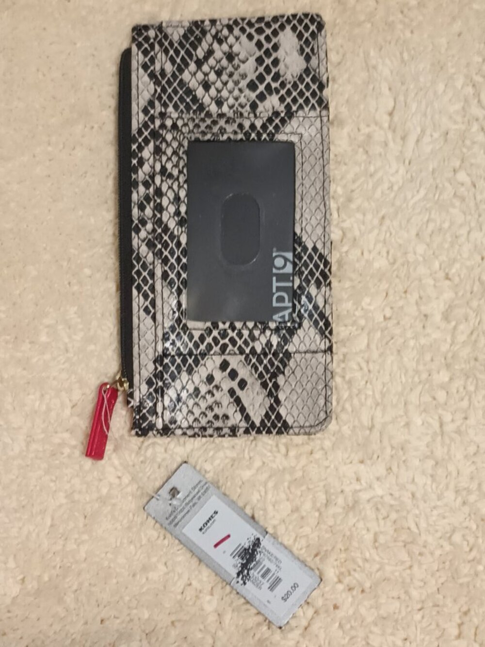NWT ~ Apt. 9 Faux Leather Slim Purse Organizer or Handbag Insert